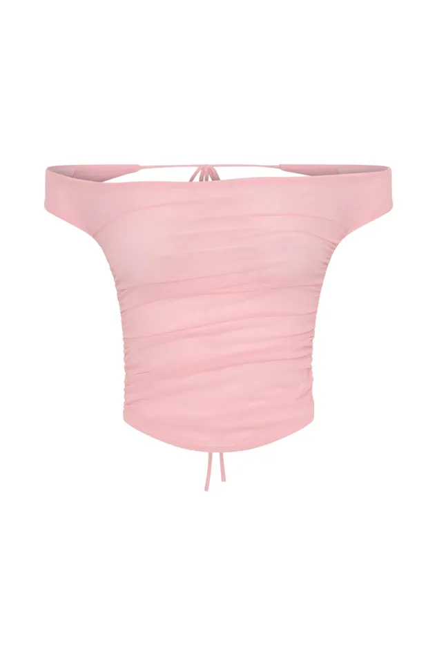 Women Meshki Tops Brooklyn Mesh Crop Top 8211 Candy Pink