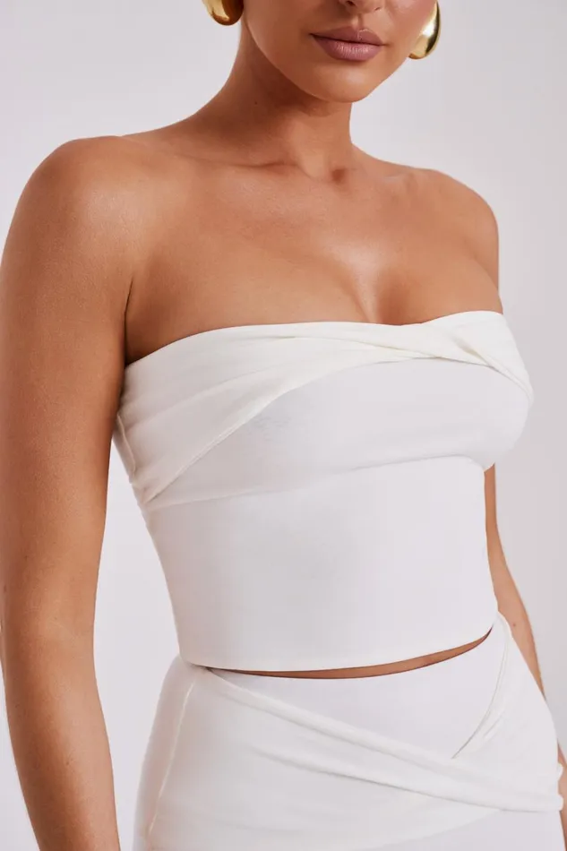 Women Meshki Tops Ceri Slinky Twist Top 8211 White