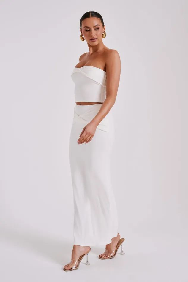 Women Meshki Tops Ceri Slinky Twist Top 8211 White