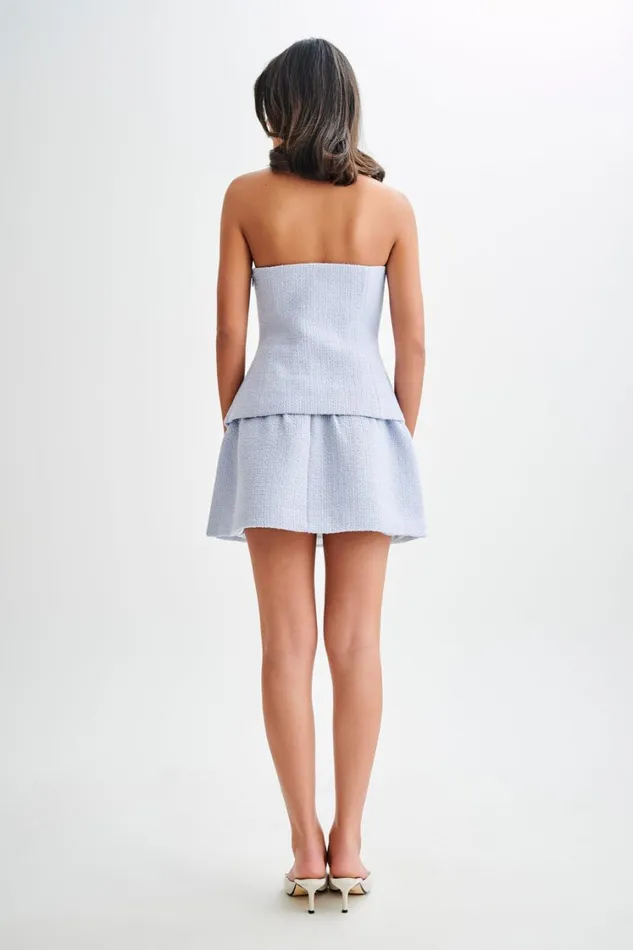 Women Meshki Tops Cyrus Strapless Boucle Top 8211 Sky Blue