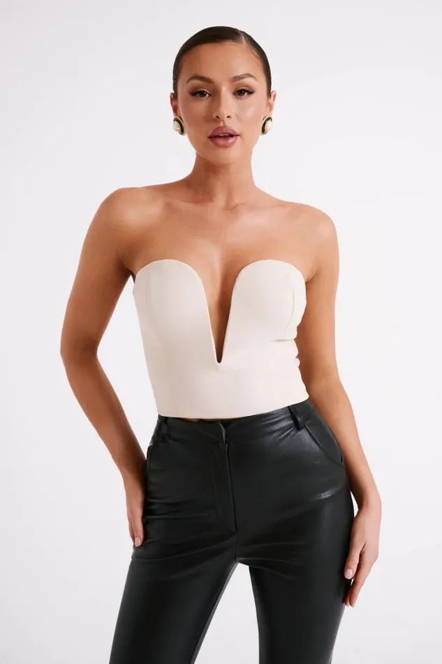 Women Meshki Tops Dahlia Strapless V Corset 8211 Cream