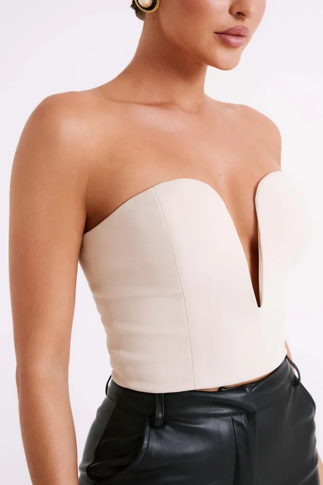 Women Meshki Tops Dahlia Strapless V Corset 8211 Cream