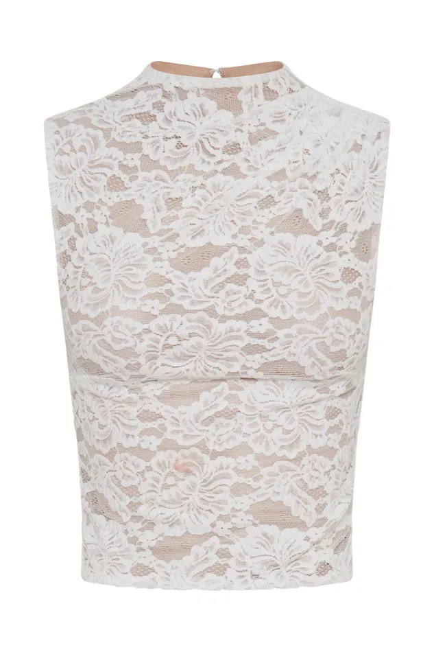 Women Meshki Tops Daniela Lace Plisse Sleeveless Top 8211 Ivory