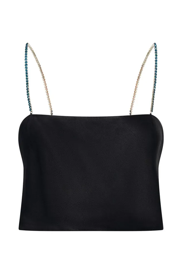 Women Meshki Tops Dayana Straight Cut Crop Top 8211 Black Women Meshki Tops Dayana Straight Cut Crop Top 8211 Black