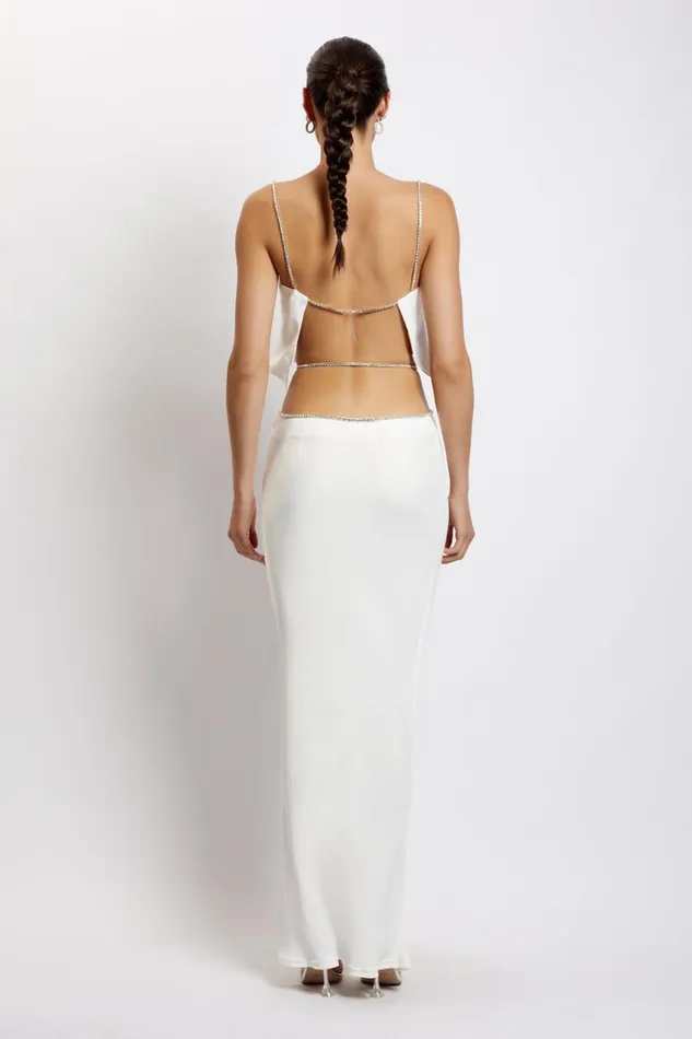 Women Meshki Tops Dayana Straight Cut Crop Top 8211 White Women Meshki Tops Dayana Straight Cut Crop Top 8211 White