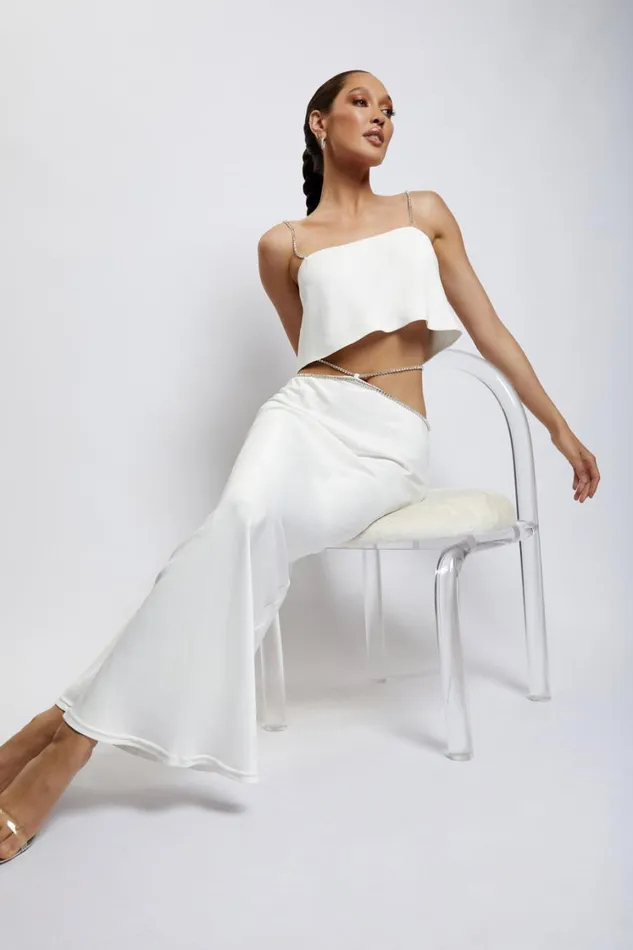 Women Meshki Tops Dayana Straight Cut Crop Top 8211 White Women Meshki Tops Dayana Straight Cut Crop Top 8211 White