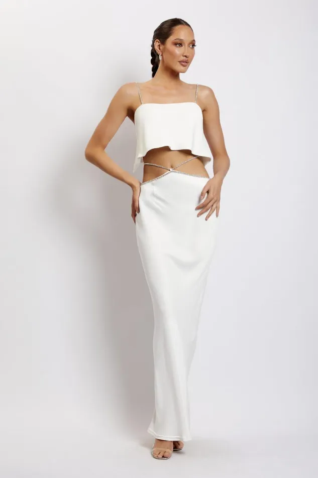 Women Meshki Tops Dayana Straight Cut Crop Top 8211 White Women Meshki Tops Dayana Straight Cut Crop Top 8211 White