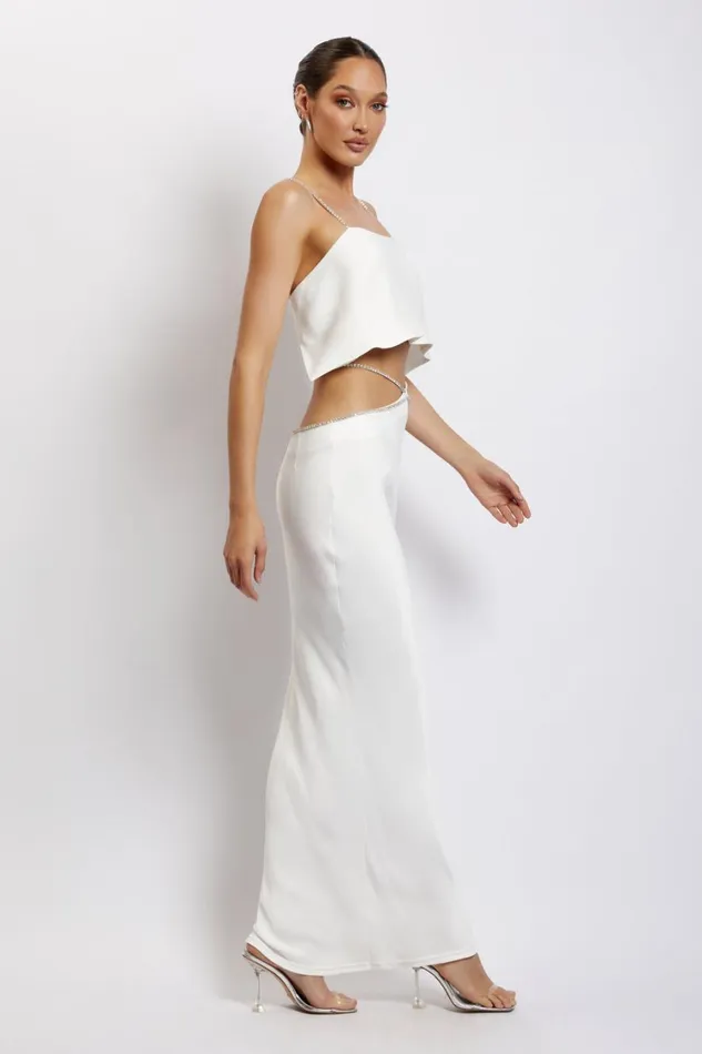 Women Meshki Tops Dayana Straight Cut Crop Top 8211 White Women Meshki Tops Dayana Straight Cut Crop Top 8211 White