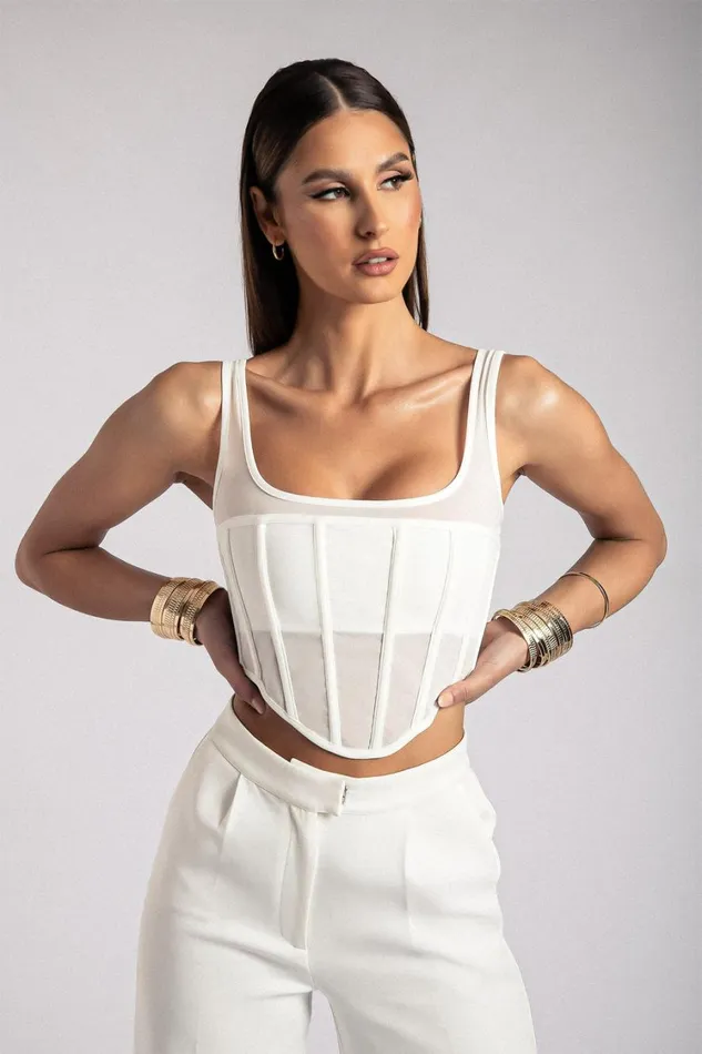 Women Meshki Tops Delaney Corset Bustier 8211 White Women Meshki Tops Delaney Corset Bustier 8211 White
