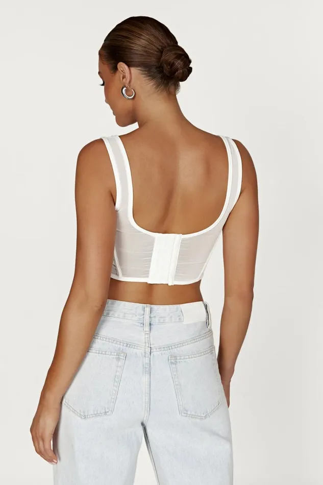 Women Meshki Tops Delaney Corset Bustier 8211 White Women Meshki Tops Delaney Corset Bustier 8211 White