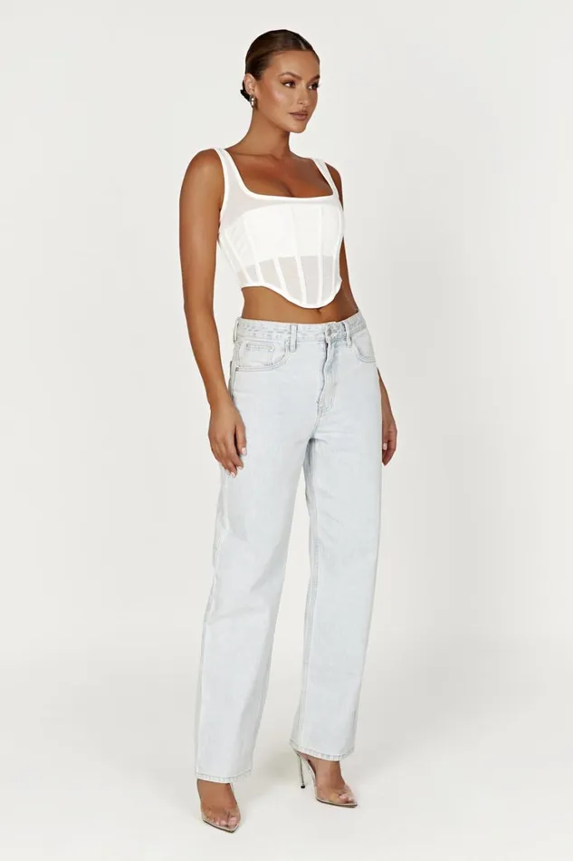 Women Meshki Tops Delaney Corset Bustier 8211 White Women Meshki Tops Delaney Corset Bustier 8211 White