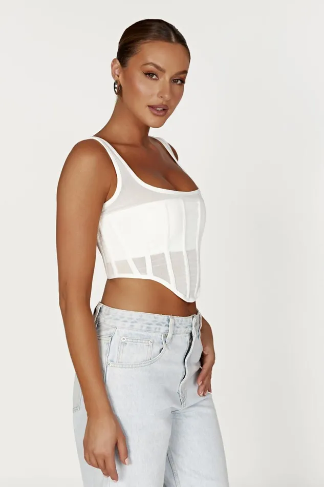 Women Meshki Tops Delaney Corset Bustier 8211 White Women Meshki Tops Delaney Corset Bustier 8211 White