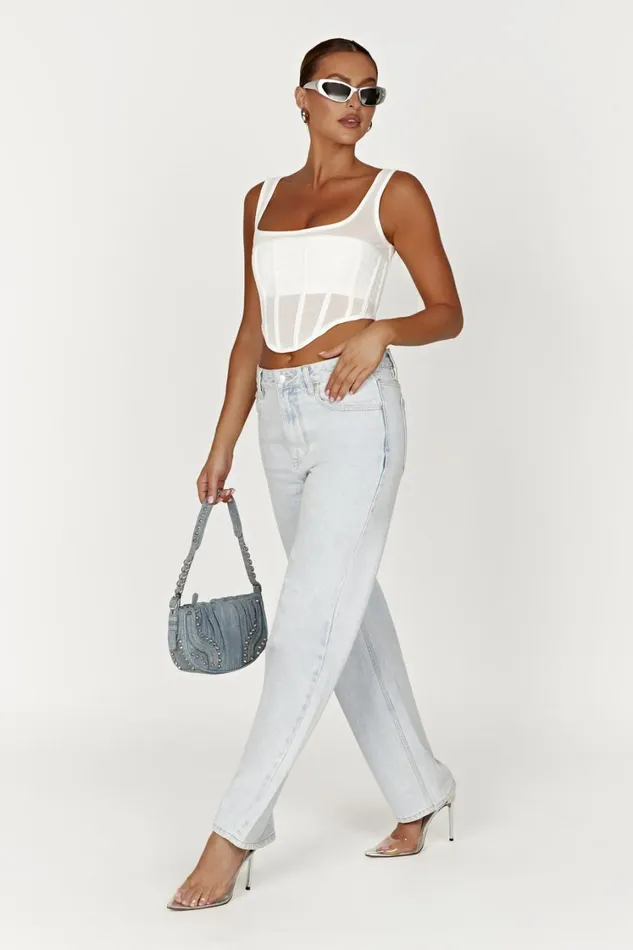 Women Meshki Tops Delaney Corset Bustier 8211 White Women Meshki Tops Delaney Corset Bustier 8211 White