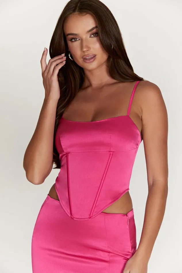 Women Meshki Tops Desirie Longline Corset Top 8211 Fuchsia Women Meshki Tops Desirie Longline Corset Top 8211 Fuchsia