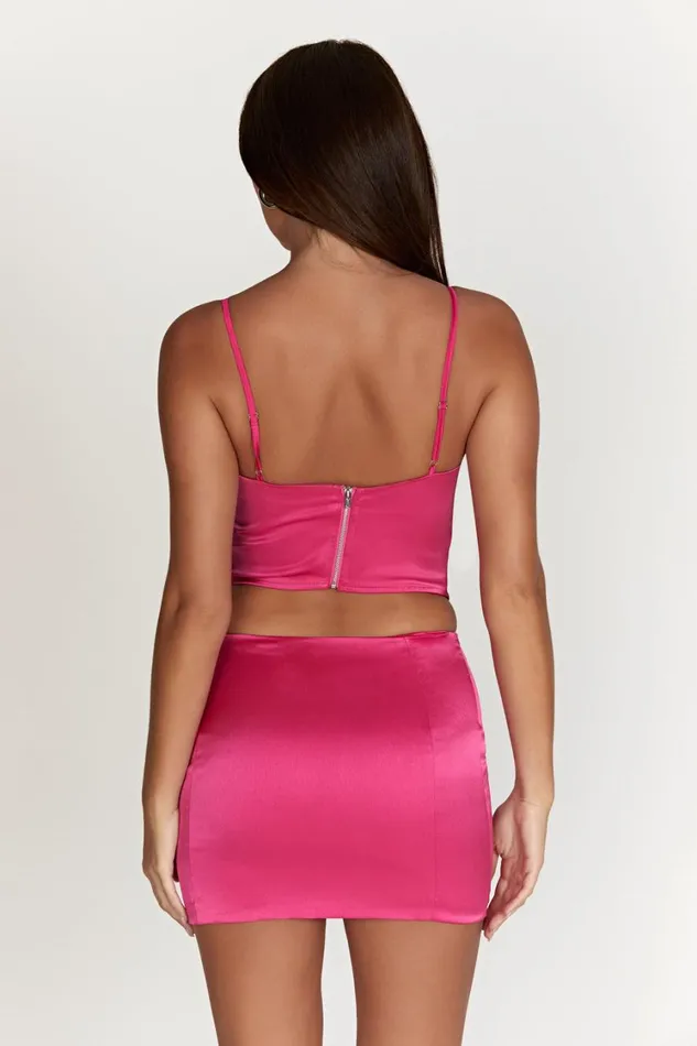 Women Meshki Tops Desirie Longline Corset Top 8211 Fuchsia Women Meshki Tops Desirie Longline Corset Top 8211 Fuchsia