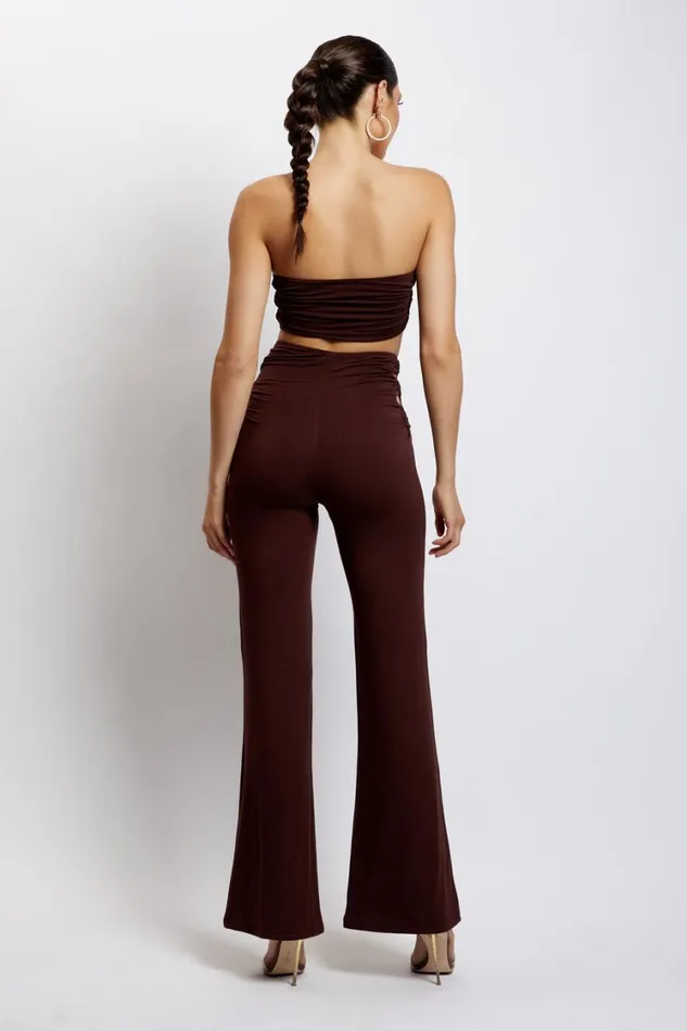 Women Meshki Tops Eleanor Tie Up Side Bandeau 8211 Chocolate Women Meshki Tops Eleanor Tie Up Side Bandeau 8211 Chocolate