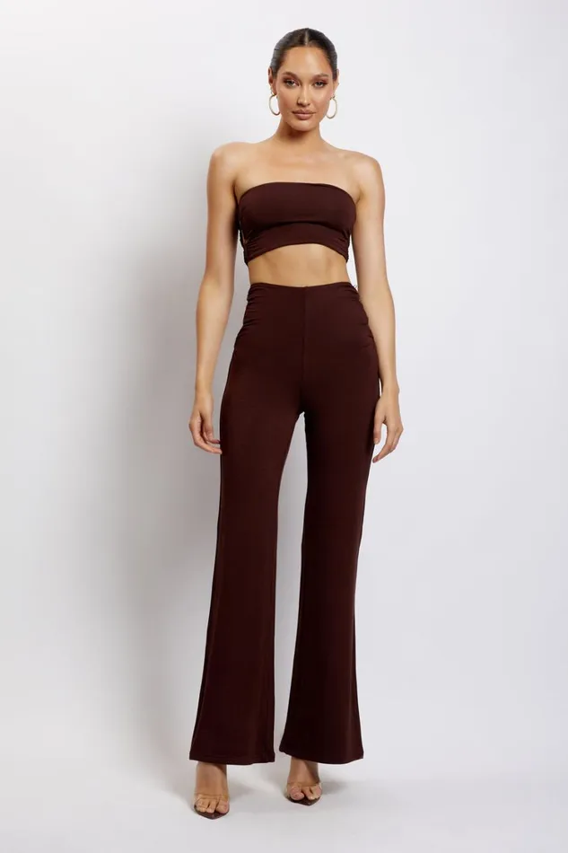 Women Meshki Tops Eleanor Tie Up Side Bandeau 8211 Chocolate Women Meshki Tops Eleanor Tie Up Side Bandeau 8211 Chocolate