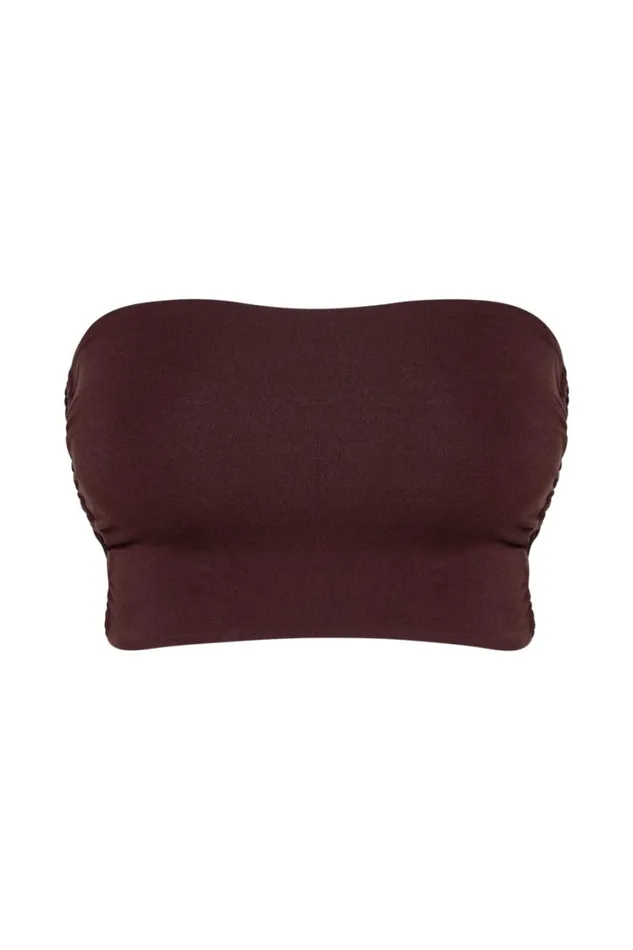 Women Meshki Tops Eleanor Tie Up Side Bandeau 8211 Chocolate Women Meshki Tops Eleanor Tie Up Side Bandeau 8211 Chocolate