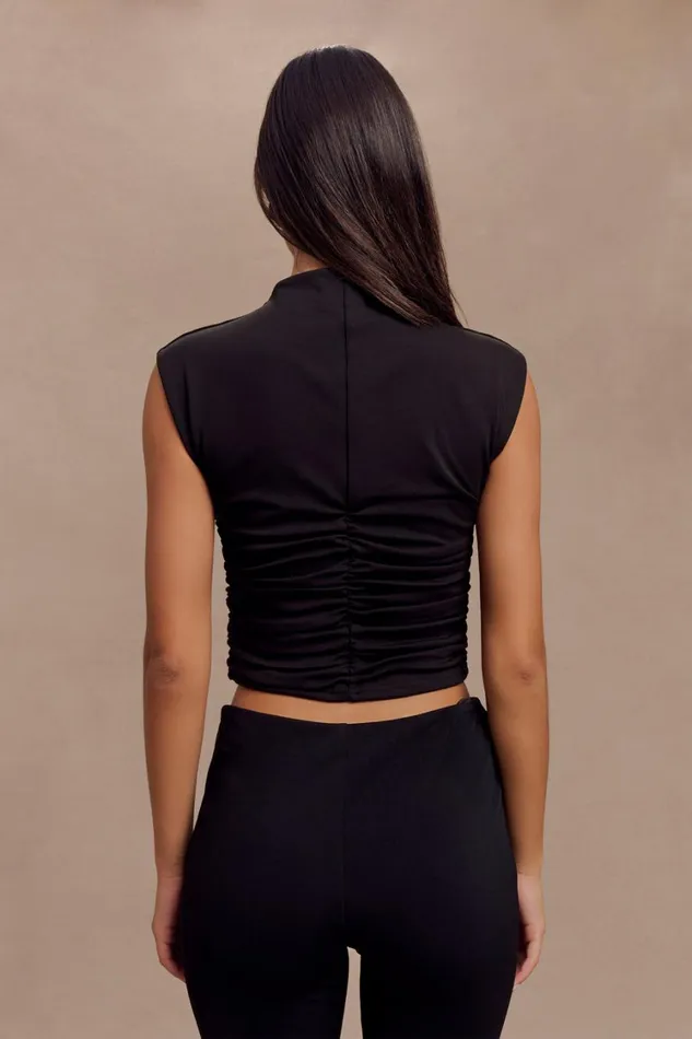 Women Meshki Tops Ellia High Neck Sleeveless Top 8211 Black