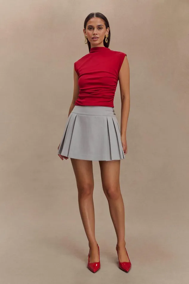 Women Meshki Tops Ellia High Neck Sleeveless Top 8211 Red