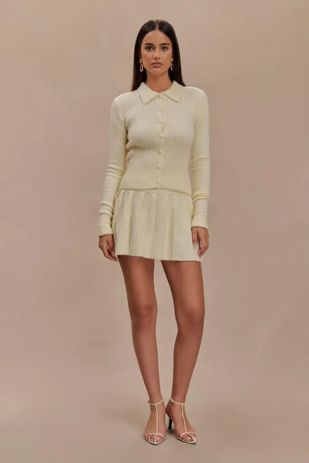 Women Meshki Tops Erin Long Sleeve Button Cardigan 8211 Ivory Marle