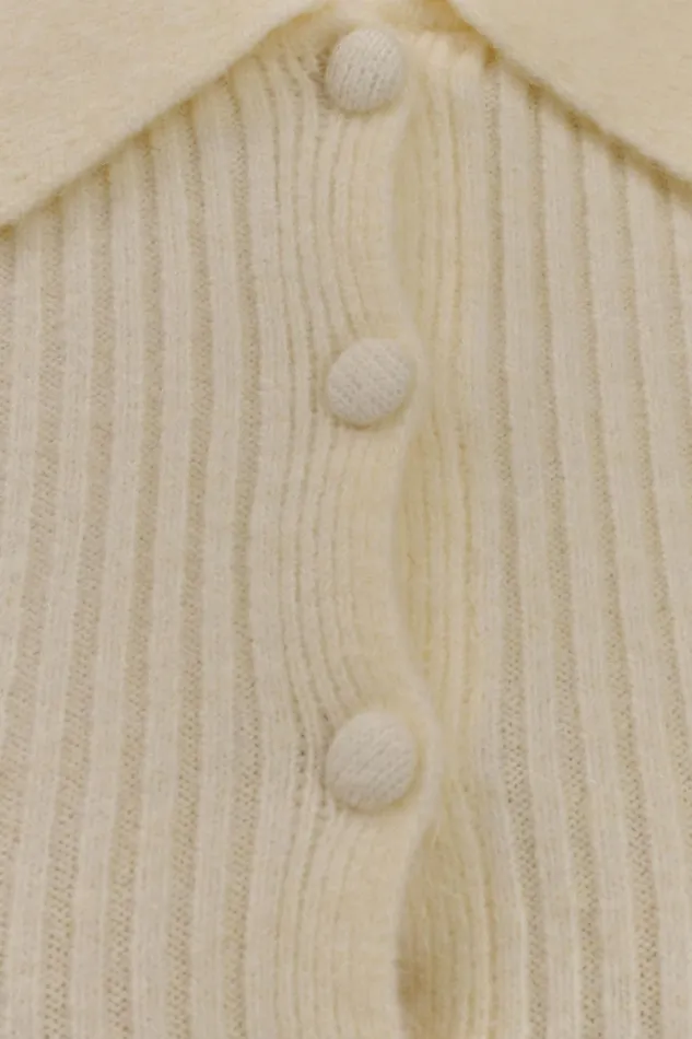 Women Meshki Tops Erin Long Sleeve Button Cardigan 8211 Ivory Marle