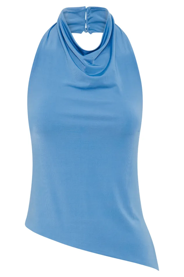 Women Meshki Tops Federica Slinky Halter Neck Top 8211 Iris Blue
