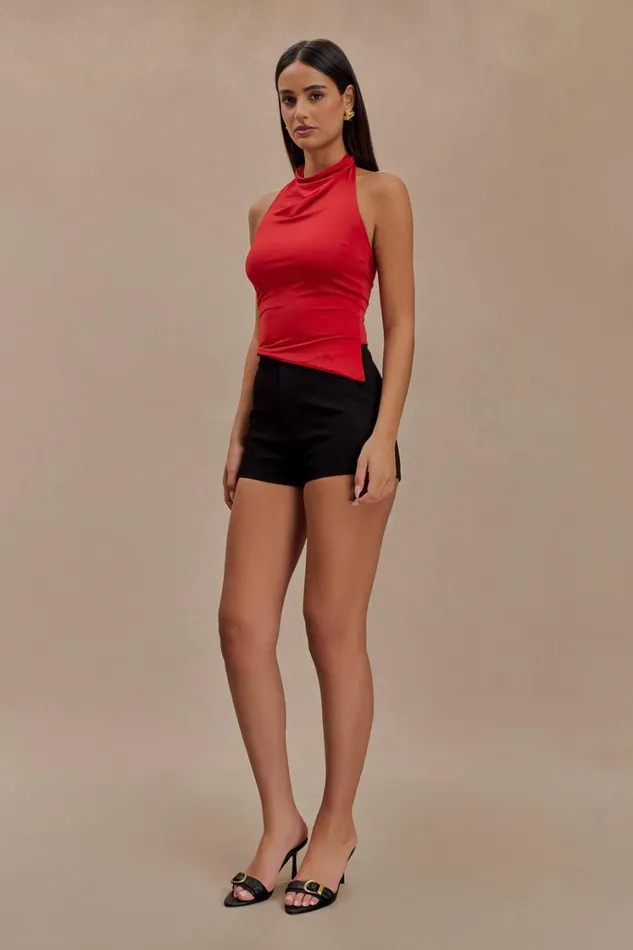 Women Meshki Tops Federica Slinky Halter Neck Top 8211 Red
