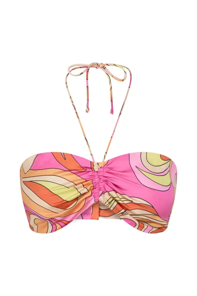 Women Meshki Tops Frankie Two Tone Satin Bandeau 8211 Psychedelic Print Women Meshki Tops Frankie Two Tone Satin Bandeau 8211 Psychedelic Print