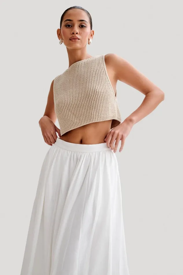 Women Meshki Tops Gianni Sleeveless Knit Top 8211 Natural