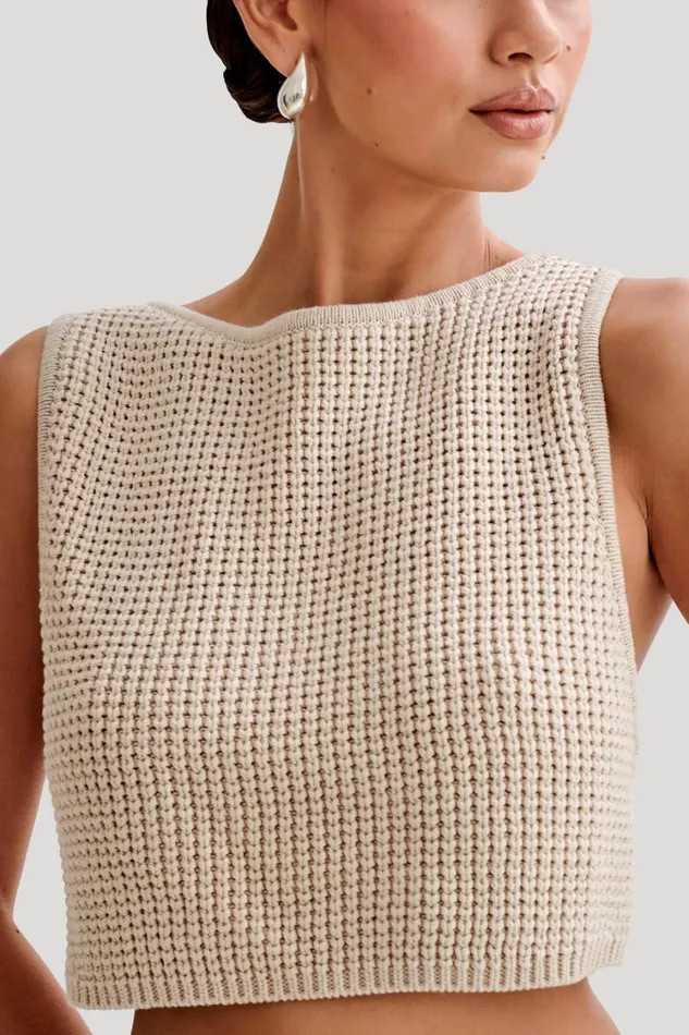 Women Meshki Tops Gianni Sleeveless Knit Top 8211 Natural