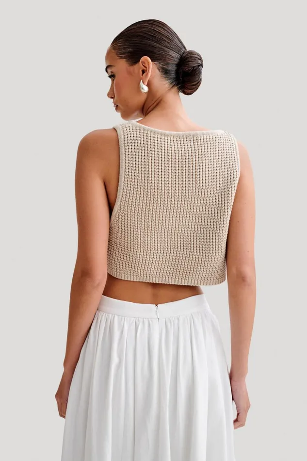 Women Meshki Tops Gianni Sleeveless Knit Top 8211 Natural