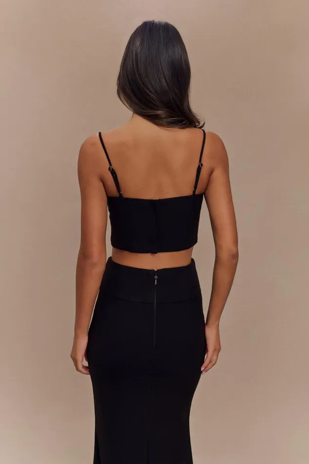 Women Meshki Tops Grace Suiting Crop Top 8211 Black