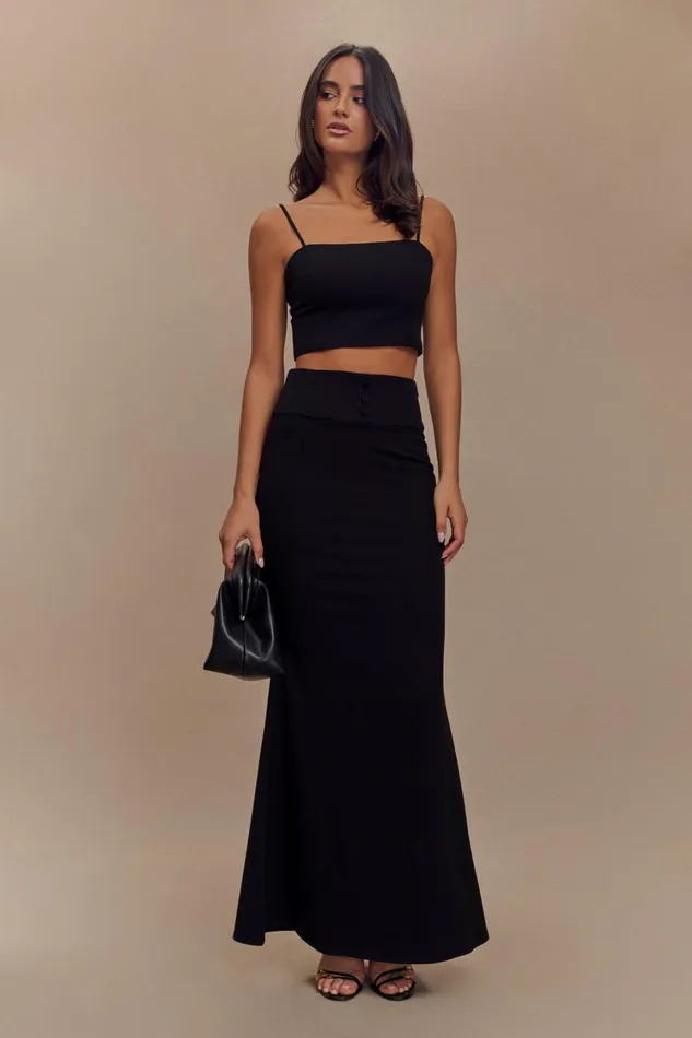 Women Meshki Tops Grace Suiting Crop Top 8211 Black