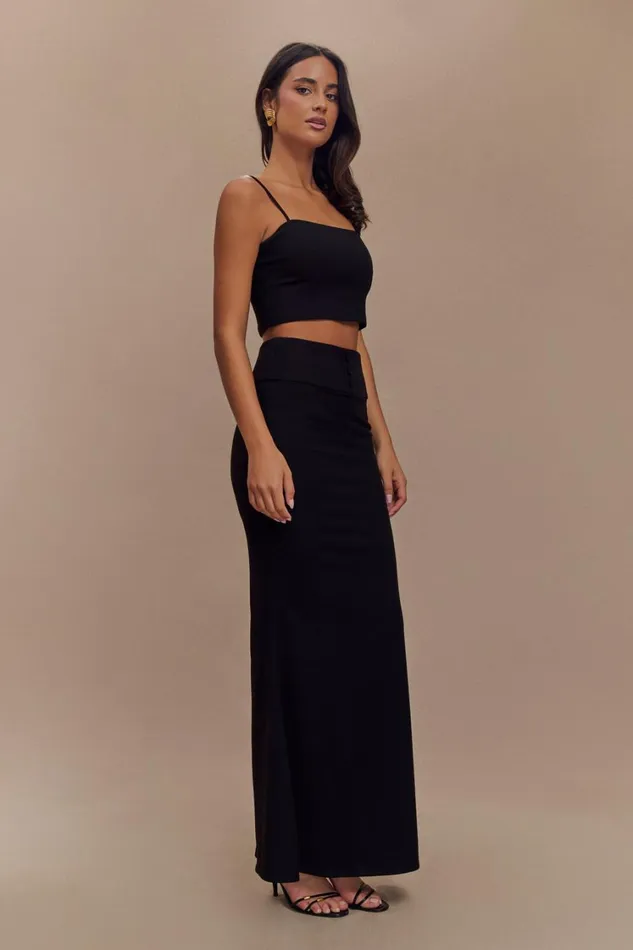 Women Meshki Tops Grace Suiting Crop Top 8211 Black