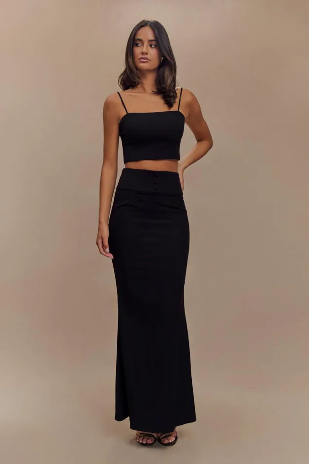 Women Meshki Tops Grace Suiting Crop Top 8211 Black