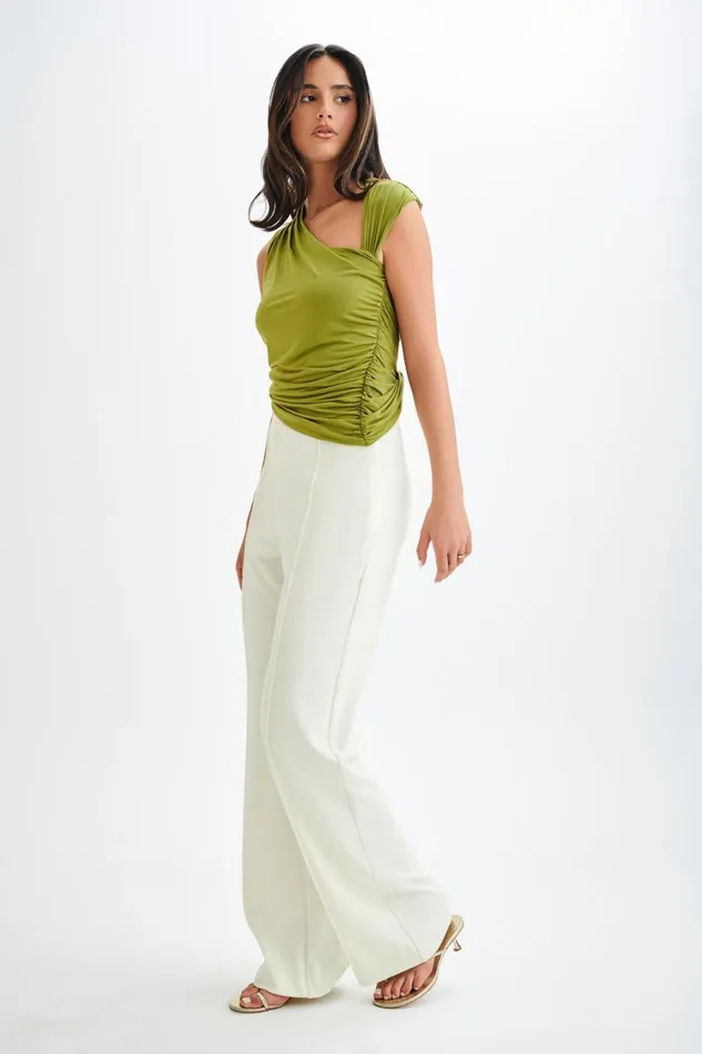 Women Meshki Tops Griselda Draped Slinky Sleeveless Top 8211 Vintage Olive