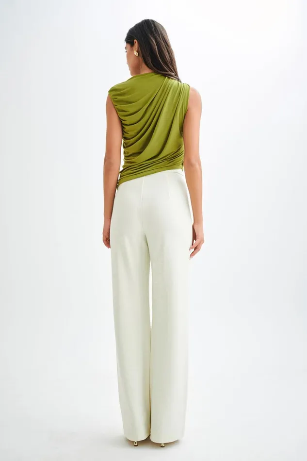 Women Meshki Tops Griselda Draped Slinky Sleeveless Top 8211 Vintage Olive