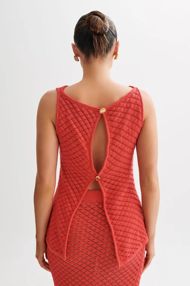 Women Meshki Tops Guiliana Sleeveless Knit Top 8211 Pomegranate