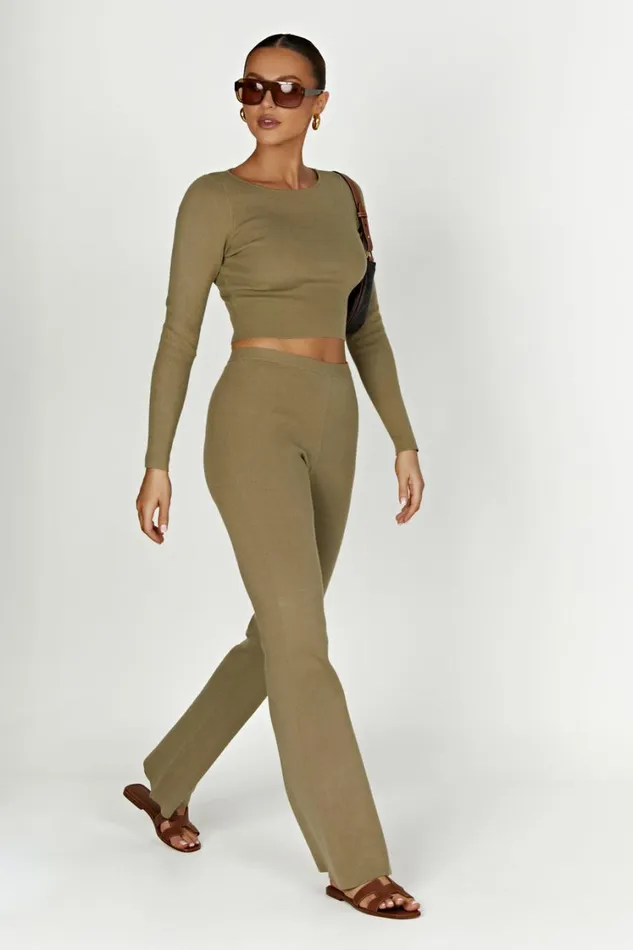 Women Meshki Tops Haisley Long Sleeve Knit Top 8211 Olive