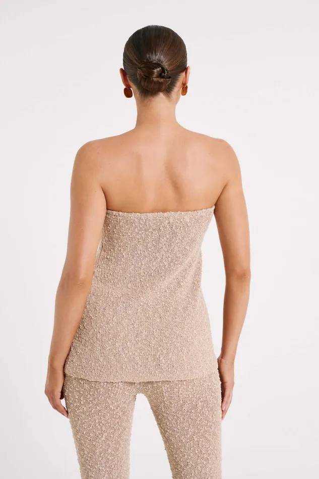 Women Meshki Tops Irma Strapless Boucle Top 8211 Wheat