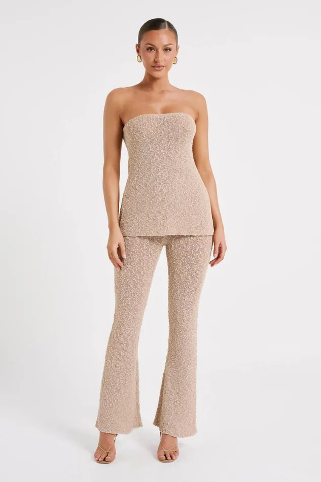 Women Meshki Tops Irma Strapless Boucle Top 8211 Wheat