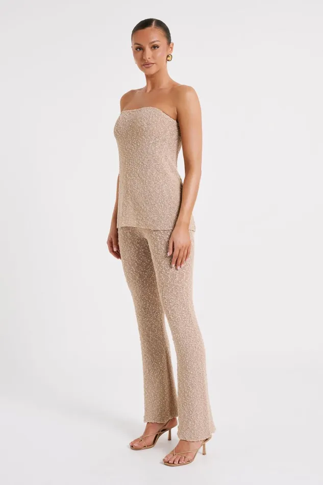 Women Meshki Tops Irma Strapless Boucle Top 8211 Wheat