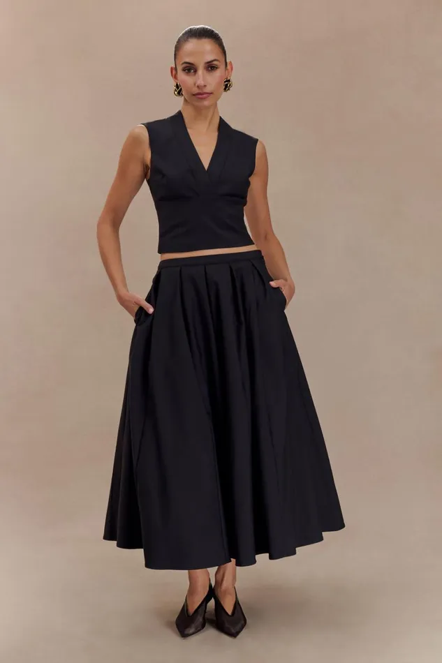 Women Meshki Tops Jemima Sleeveless Cross Over Top 8211 Black