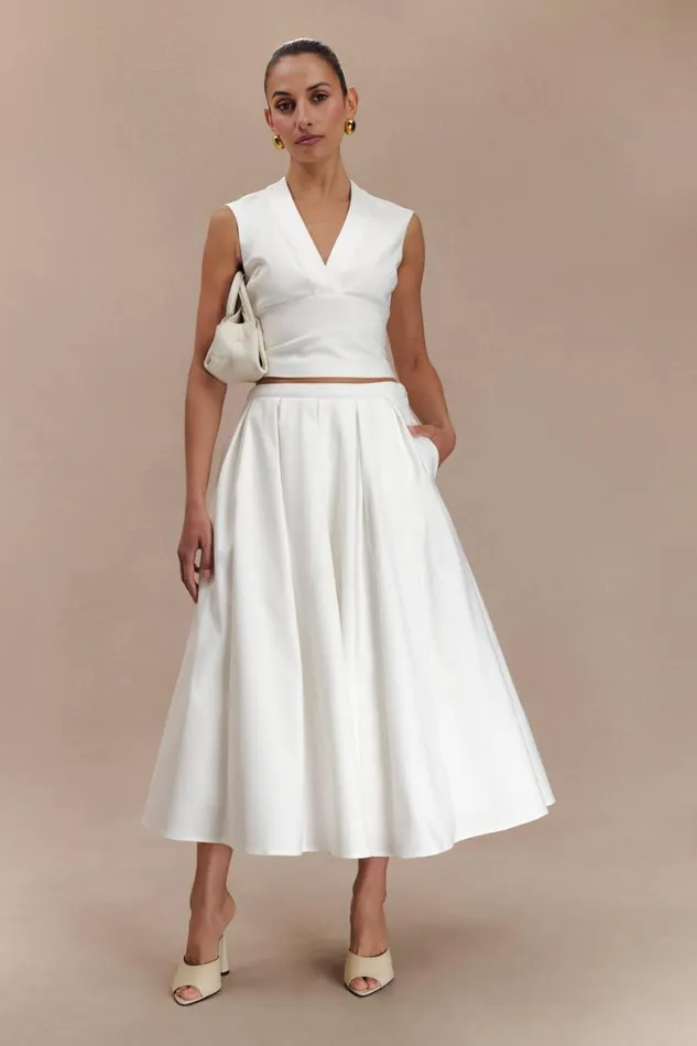 Women Meshki Tops Jemima Sleeveless Cross Over Top 8211 White