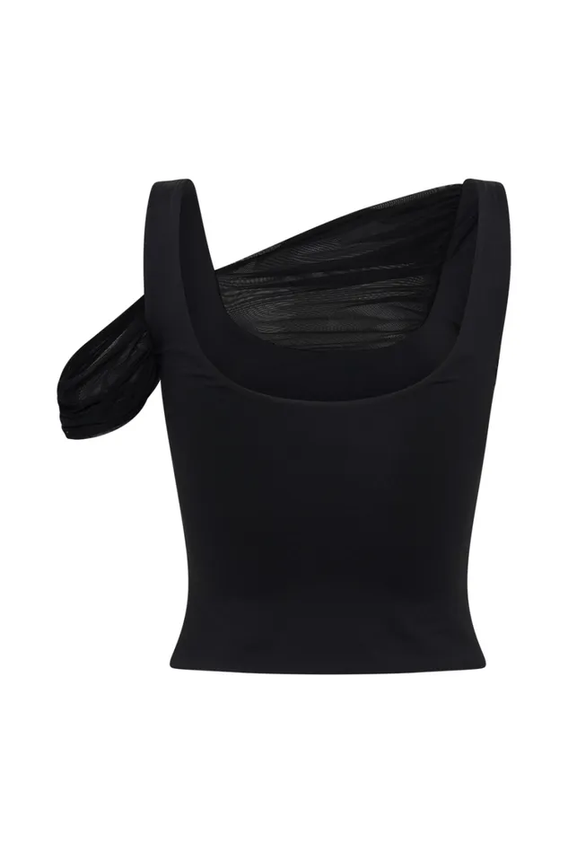 Women Meshki Tops Jules Recycled Nylon And Mesh Sleeveless Top 8211 Black