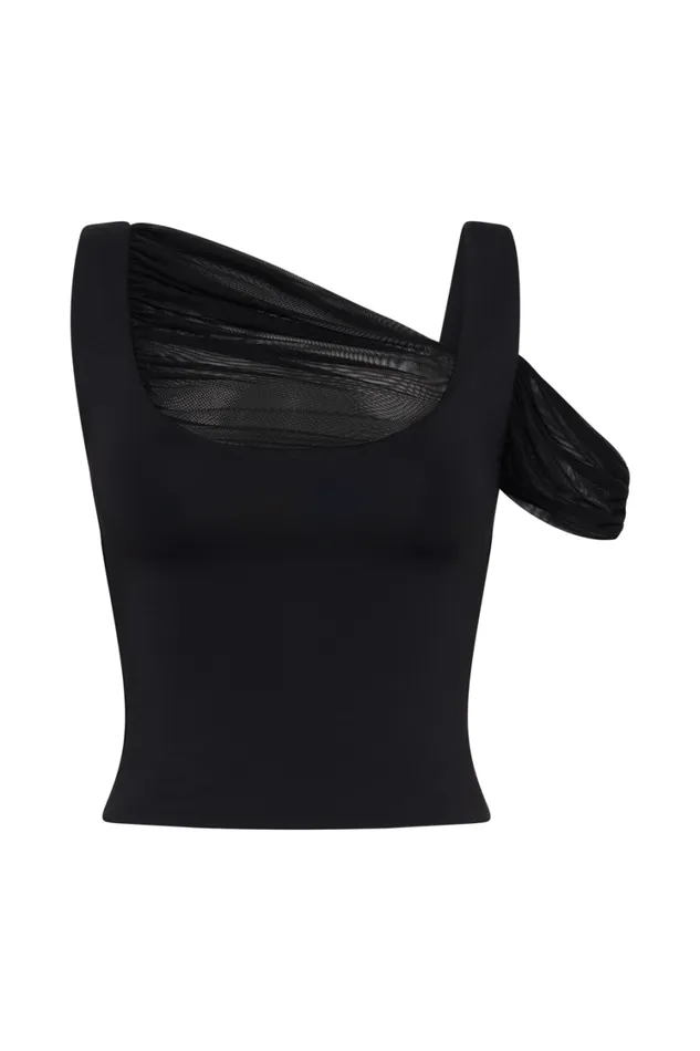 Women Meshki Tops Jules Recycled Nylon And Mesh Sleeveless Top 8211 Black