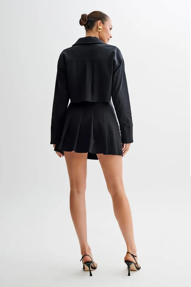 Women Meshki Tops Julianna Cotton Button Up Shirt 8211 Black