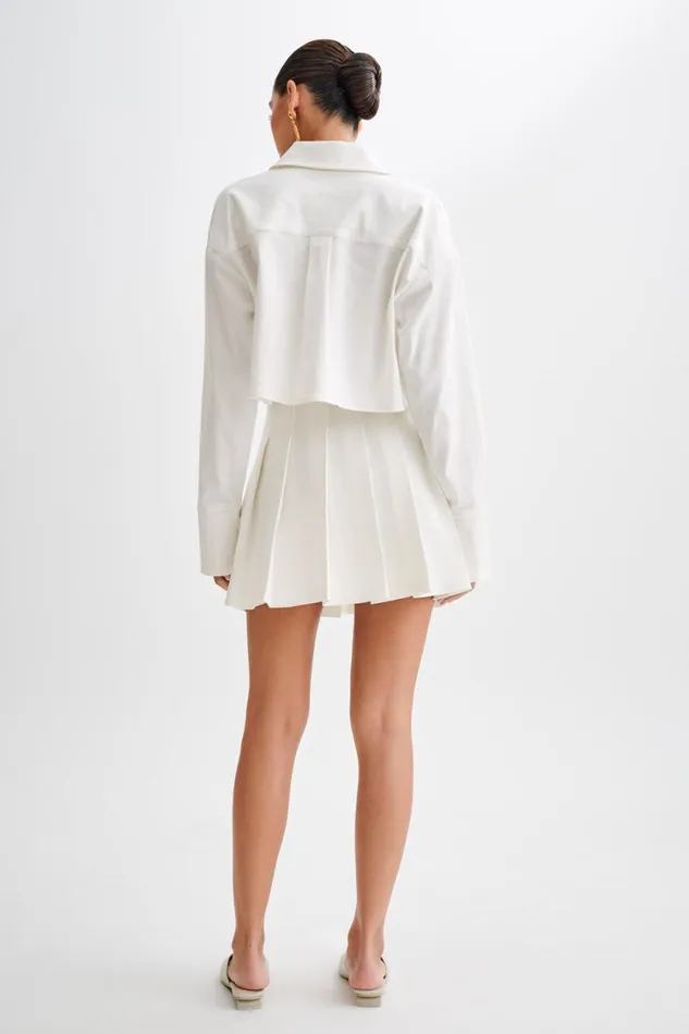 Women Meshki Tops Julianna Cotton Button Up Shirt 8211 White
