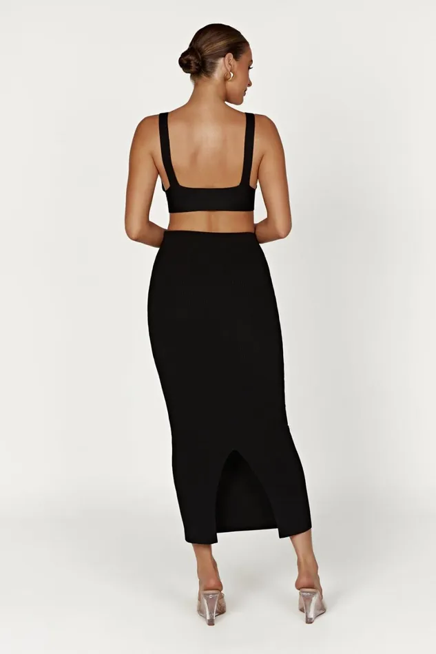 Women Meshki Tops Kaesha Twist Front Knit Top 8211 Black Women Meshki Tops Kaesha Twist Front Knit Top 8211 Black